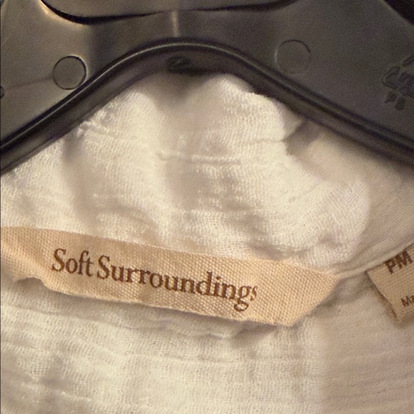 Soft Surroundings Escambia Floral Embroidered Gauze Tunic Shirt Size MP - Picture 7 of 8